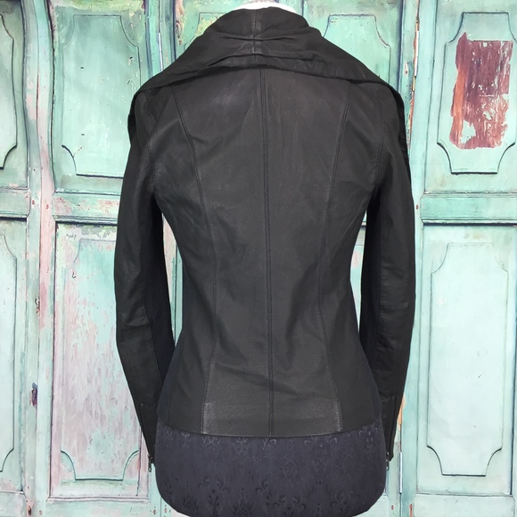 ANTHROPOLOGIE Cartonnier Melange Leather Jacket - Picture 4 of 8
